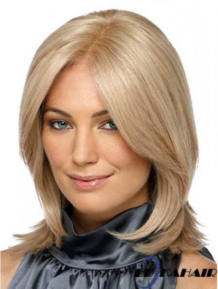 Schulterlange ohne Pony Straight Blonde Designed Synthetic Perücken
