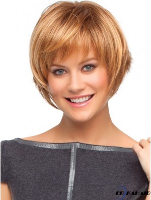 Straight Bobs 7,75 Zoll Auburn Hochwertige synthetische Perücken