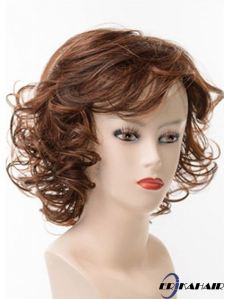 Kinnlänge geschichtet Curly Brown Best Synthetic Perücken