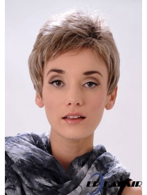 Cropped Boycuts Straight Blonde Wunderschöne synthetische Perücken