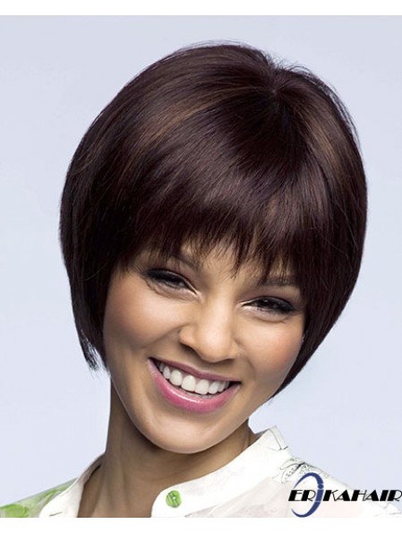 Gerade Kinnlänge Auburn 8  inchLace Front Hochwertige Bob Perücken