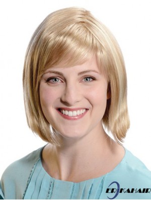 Gerade Kinnlänge Blond 11 Zoll Capless Comfortable Bob Perücken