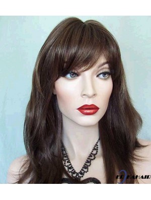 Gerade mit Pony Long Brown Trendy Lace Front Perücken
