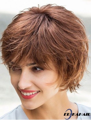 Flexibilität Braun Kinn Länge geschichtet Gerade Glueless Lace Front Perücken