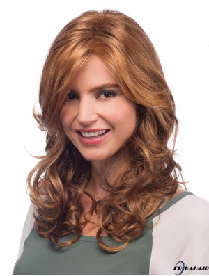 Wellig mit Pony Lace Front Neue 20 Zoll blonde lange Perücken