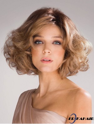 Wellenförmige geschichtete 10  inchblonde exquisite synthetische Perücken