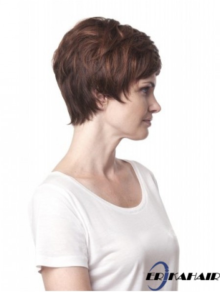 Wellenförmige geschichtete 8  inchAuburn Incredible Synthetic Perücken