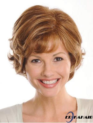 Brown Chin Length Wavy Layered 9 Zoll Exquisite Medium Perücken