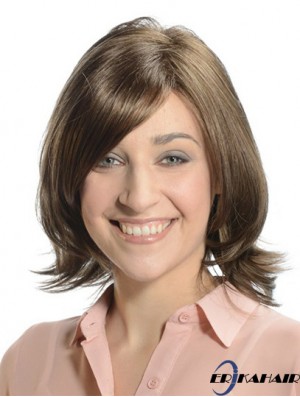 Neue braune Kinnlänge geschichtete gewellte glueless Lace Front Perücken