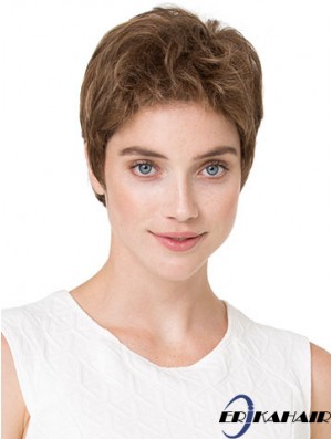Günstigste 6  inchWellige Blonde Boycuts Kurze Perücken