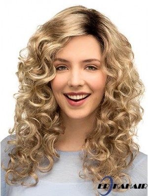 Curly Ideal 16  inchBlonde klassische lange Perücken
