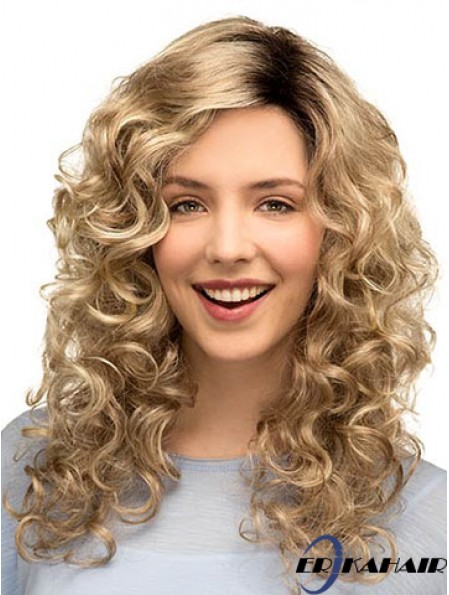 Curly Ideal 16  inchBlonde klassische lange Perücken