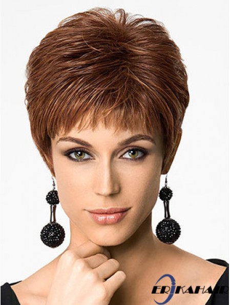 Rabatt 6  inchStraight Auburn Boycuts Short Perücken