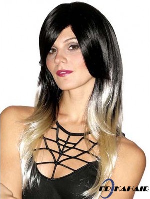 Straight Style 20 Zoll Ombre / 2 Tone Mit Pony Lange Perücken