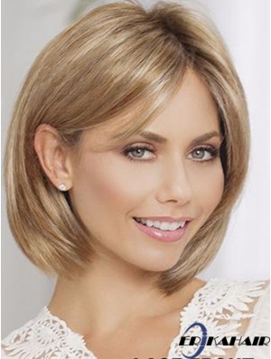 Bobs Blonde Straight Chin Chin Länge 10  inchModern Medium Perücken