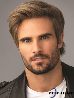 8  inchClassic Straight Brown Synthetic UK Herren Perücke