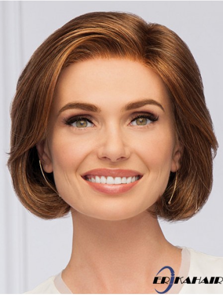 Auburn Wavy Monofilament Bobs 10 Zoll synthetische Perücken Frauen