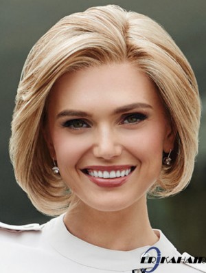 Bobs Wavy Monofilament Blonde 10 Zoll synthetische Perücken zum Verkauf