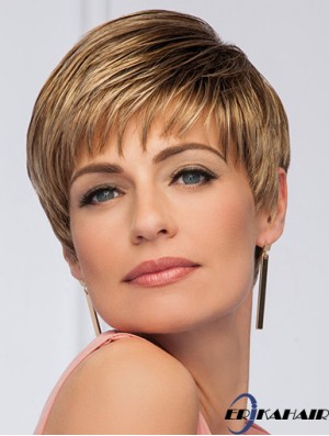 Synthetische braune Boycuts gerade 5 Zoll kurze Perücken