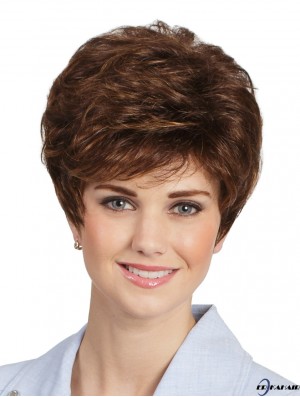 Capless Wavy 8  inchBrown Classic Perücken