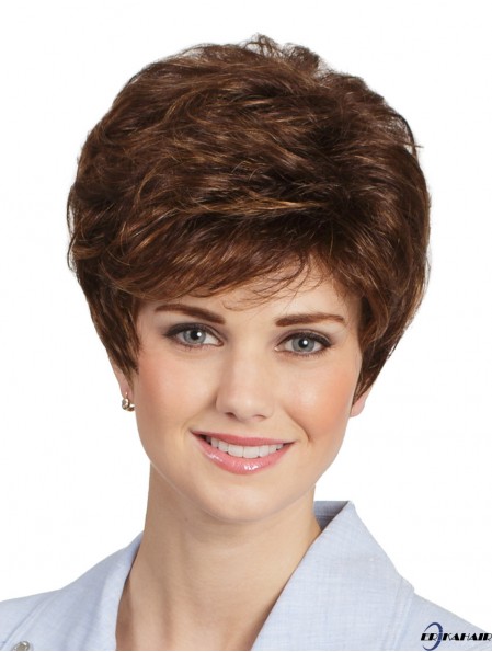 Capless Wavy 8  inchBrown Classic Perücken