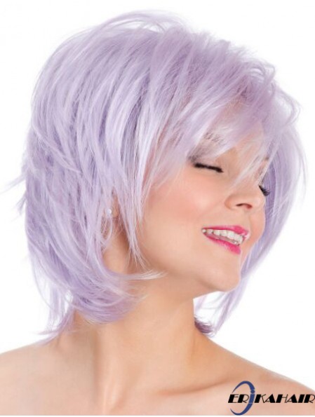 Capless Straight Lilac 8 Zoll Bobs Fashion Perücke