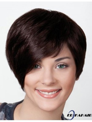 Black Boycuts Short 8  inchStraight Synthetic Monofilament Perücke Sale