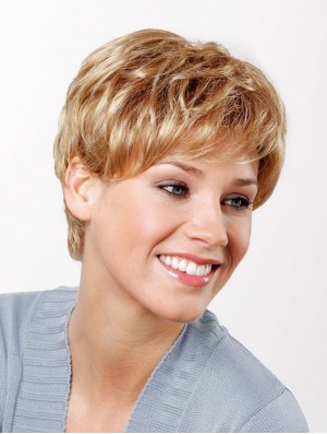 Straight Boycuts Lace Front 8 Zoll Blonde Short Synthetic Perücken Online