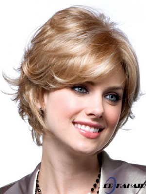 Günstige Monotop Perücken Mit Monofilament Blonde Farbe Kurze Länge