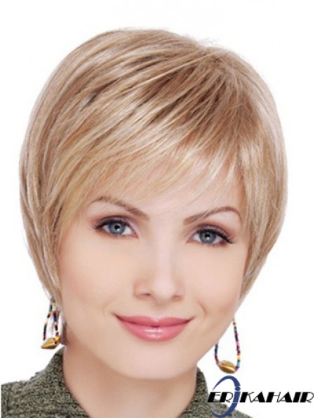 Beste Blonde Short Straight Layered Lace Front Perücken