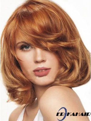 Kinnlänge gewelltes Monofilament Auburn Beste Bob Perücken