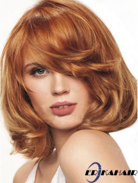 Kinnlänge gewelltes Monofilament Auburn Beste Bob Perücken