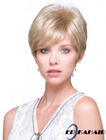 Unglaubliche blonde kurze gerade Boycuts Monofilament Perücken