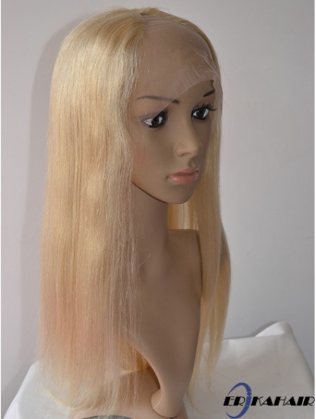 20 Zoll Lace Front Straight Blonde Wunderschöne U-Teil Perücken