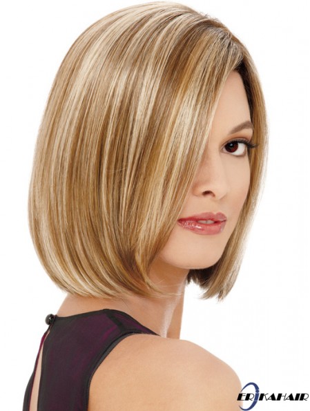 Spitze vorne Kinn Länge gerade blonde blonde erschwingliche Bob Perücken