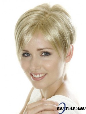 Weiche blonde kurz geschnittene gerade Boycuts Lace Front Perücken