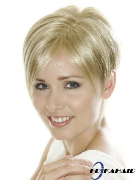 Weiche blonde kurz geschnittene gerade Boycuts Lace Front Perücken