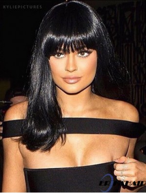 Stil 14  inchlange gerade mit Pony Spitze vorne Kylie Jenner Perücken