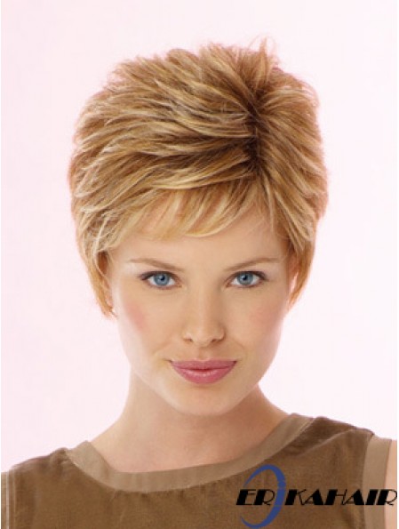Fabulous Blonde Cropped Wavy Boycuts Lace Front Perücken