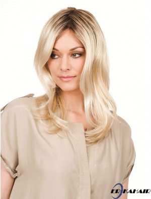 Wellig ohne Pony Lange blonde perfekte Perücken