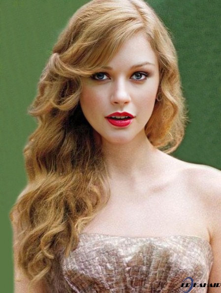 Lace Front Layered Wavy Long Blonde Hochwertige  Perücken