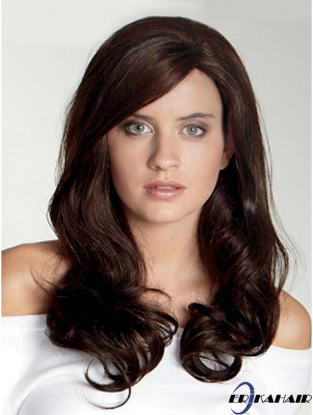Wellig mit Pony Long Auburn Schöne Lace Front Perücken