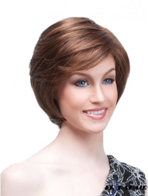Kinnlänge Gerades Monofilament Auburn Hochwertige Bob Perücken