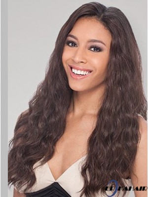 Brown Long Perfect Wavy ohne Pony Spitze Perücken