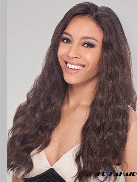 Brown Long Perfect Wavy ohne Pony Spitze Perücken