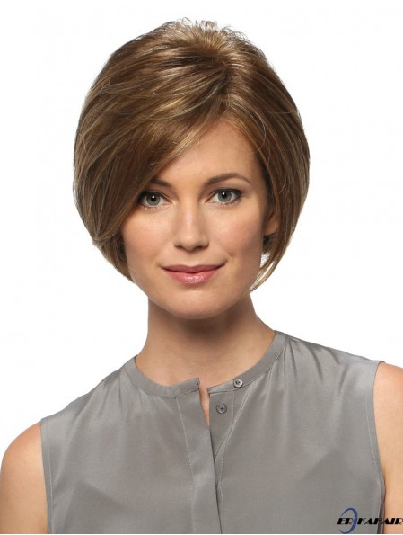 Gerade Kinnlänge Blond 8  inchLace Front Modern Bob Perücken