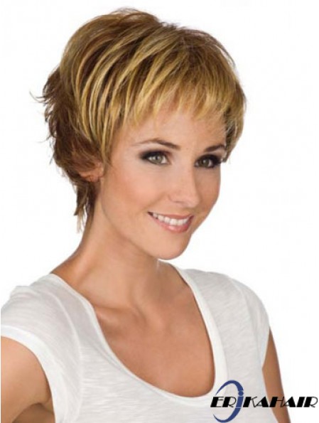 6  inchModerne blonde Boycuts Monofilament Perücken