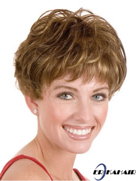 Layered Short Straight Blonde 5  inchStyle Monofilament Perücken