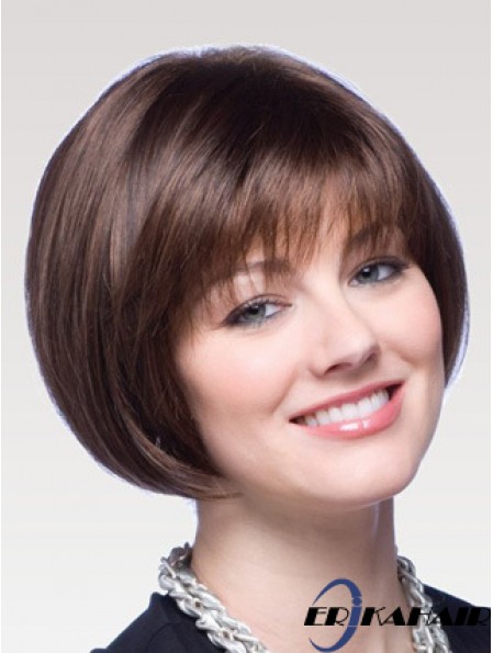 Capless Chin Länge gerade Auburn gute Bob Perücken
