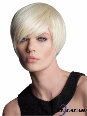 Capless Short Straight Blonde Style Bob Perücken